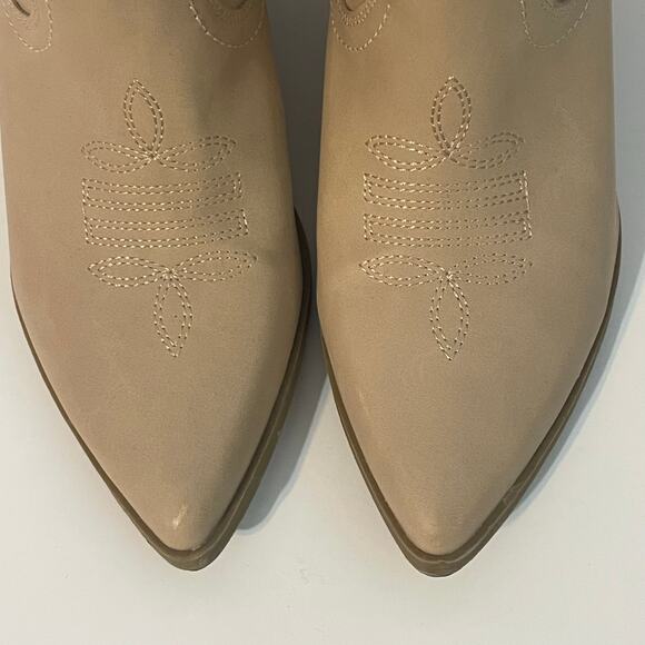 Dolce Vita Koolson Cowboy Western Boots Pull On Stack HeelWomen's Size 8 Tan - Picture 14 of 16